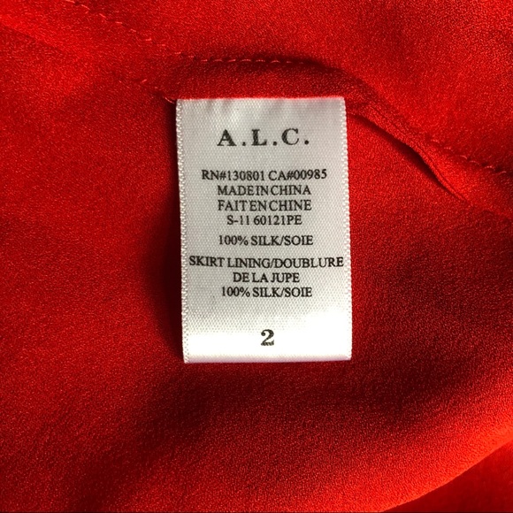 A.L.C Elisa Silk Sleeveless Red Dress, Size 2. - Picture 11 of 11